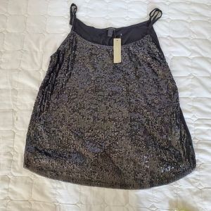 J. Crew Black Sequin Cami Top